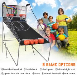 Alternative view of Costway Indoor Basketball Arcade Game Double Electronic Hoops shot 2 Player W/ 4 Balls