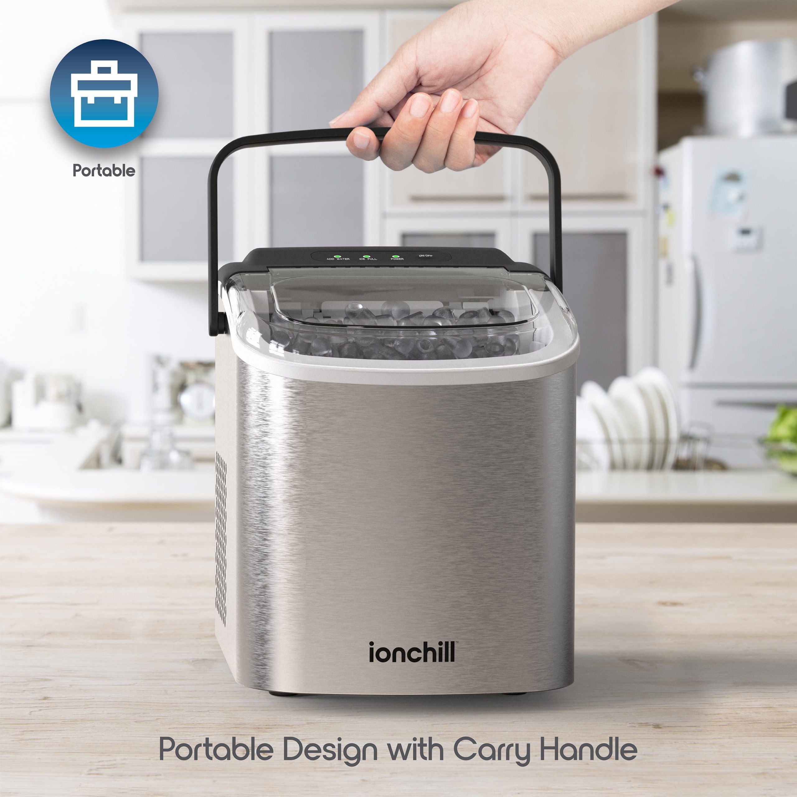 Ionchill Quick Cube Ice Machine, 26lbs/24hrs Portable Countertop Bullet Cubed Ice Maker - Image 4