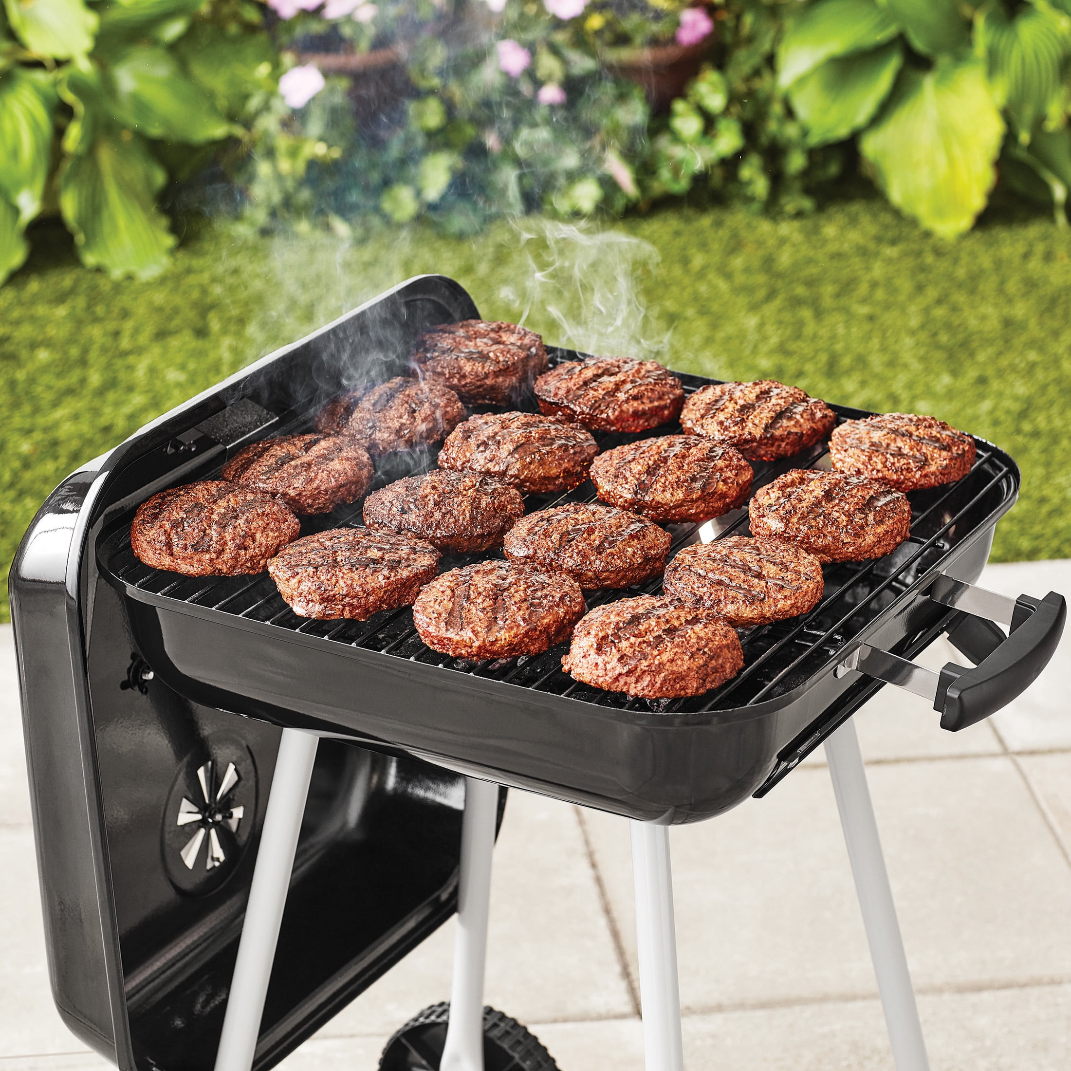 Expert Grill 17.5" Square Charcoal Grill with Wheels, Black - Image 4