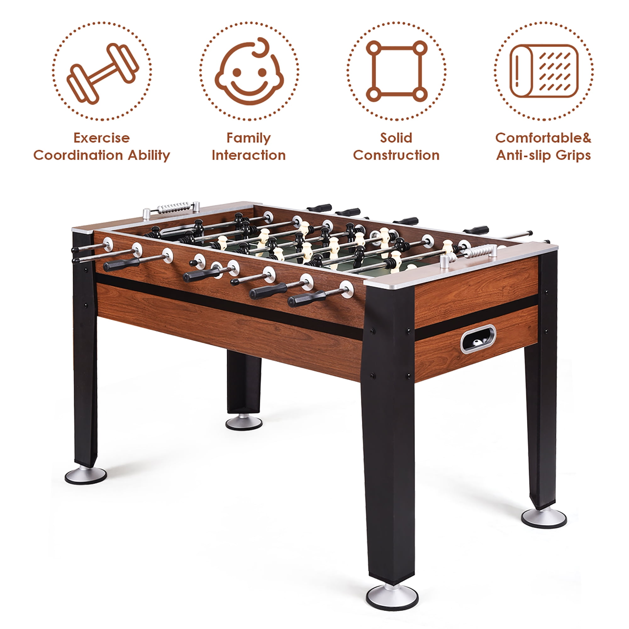 Costway 54'' Foosball Soccer Table Competition Sized Football Arcade Indoor Game Room - Image 2