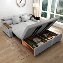 Alternative view of Space-saving Multi-purpose living Room Furniture Modern fabric folding sofa bed