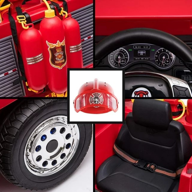 OKVAC 12 V Fire Truck Powered Ride-On with Remote Control - Image 2