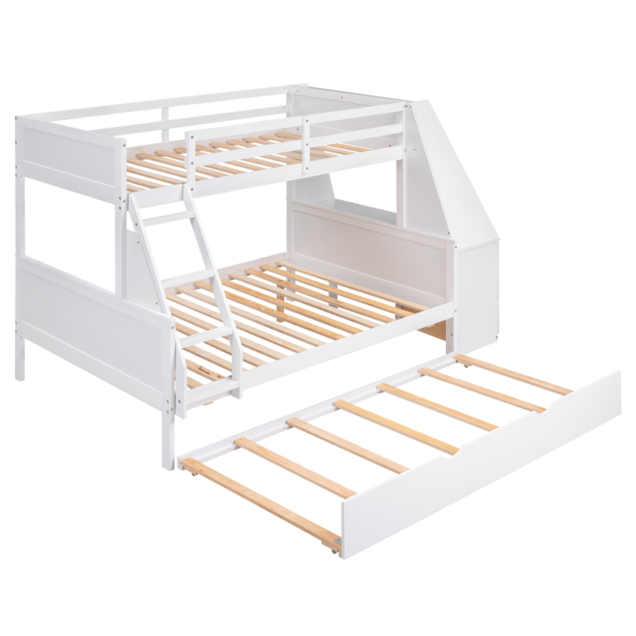 High-quality materials Twin over Full Bunk Bed Three Storage Drawers and Shelf - Image 6