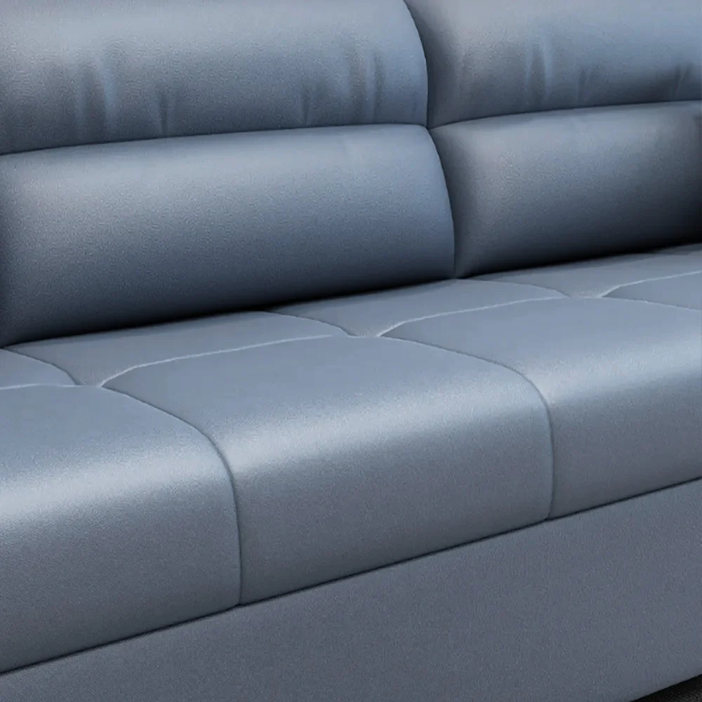 74″ Blue Full Sleeper Convertible Sofa with Storage & Pockets Sofa Bed - Image 4
