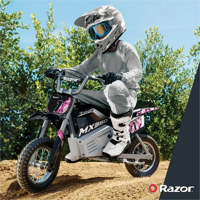 Razor Dirt Rocket MX350 - Black with Decals Included, 24V Electric-Powered Dirt Bike for Kids 13+ - Image 2
