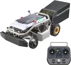 Mowrator S1 Remote Control Lawn Mower 2WD with Leaf Shredding Vacuum For Flat Yards