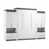 Bestar Orion Queen Murphy Bed with Storage Cabinets