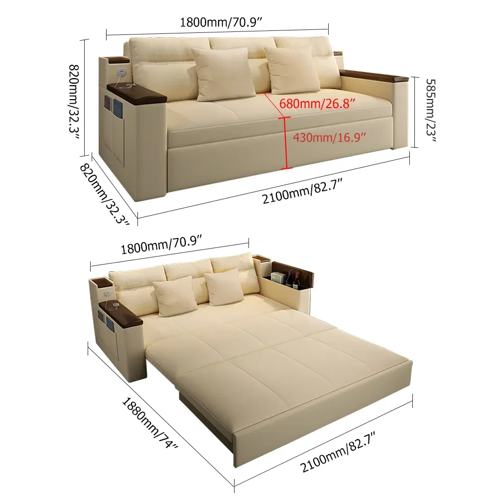 Space-saving Multi-purpose living Room Furniture Modern fabric folding sofa bed - Image 15