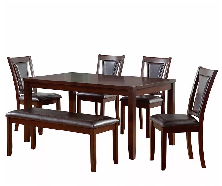 Harlow 6-Piece Padded Dining Set with Bench - Image 2