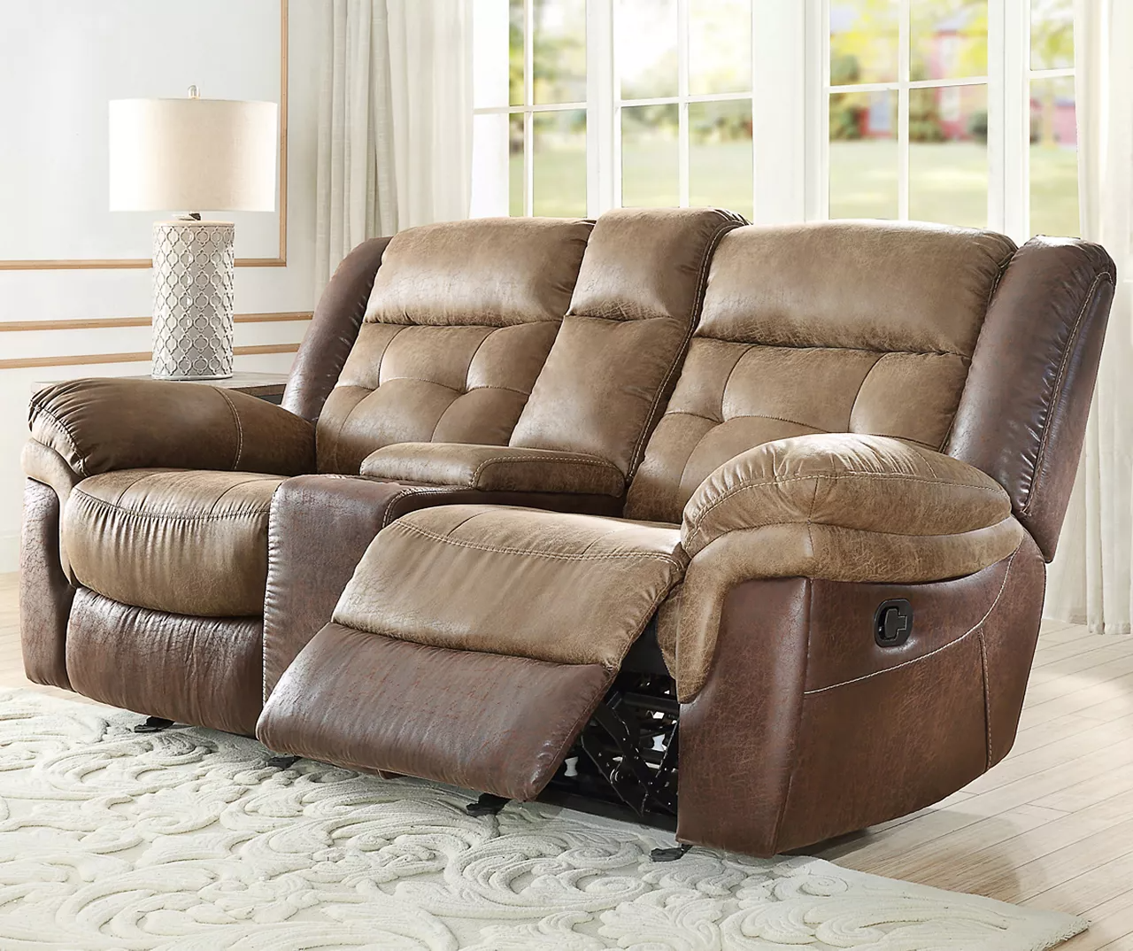 Mesa Brown Reclining Console Loveseat - Image 3