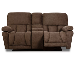 Alternative view of Stonehill Chocolate Brown Reclining Console Loveseat