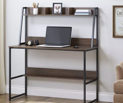 Alternative view of Brown Desk with Hutch