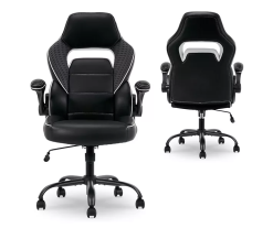 Alternative view of White & Black Faux Leather Gaming Chair