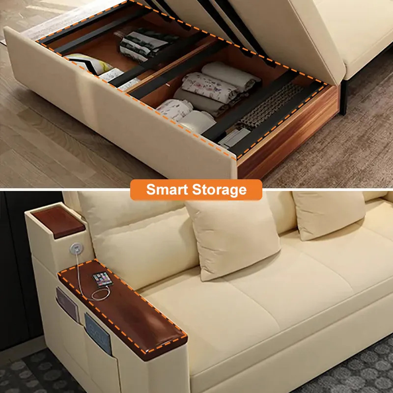 Space-saving Multi-purpose living Room Furniture Modern fabric folding sofa bed - Image 19