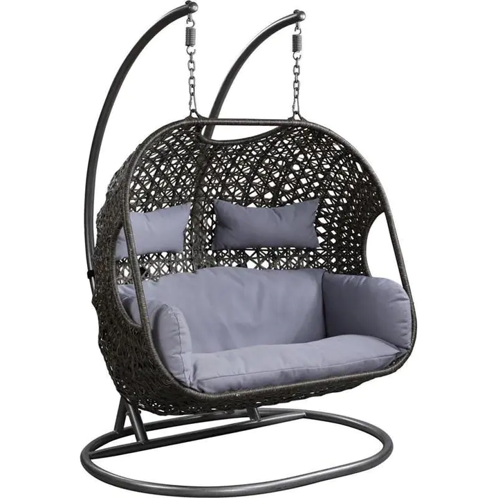 Patio Wicker Swing Chair With Stand Rain Cover Included - Image 3