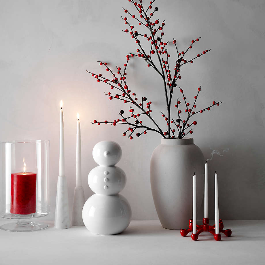 Holiday Red Taper Candle Holder Centerpiece - Image 2