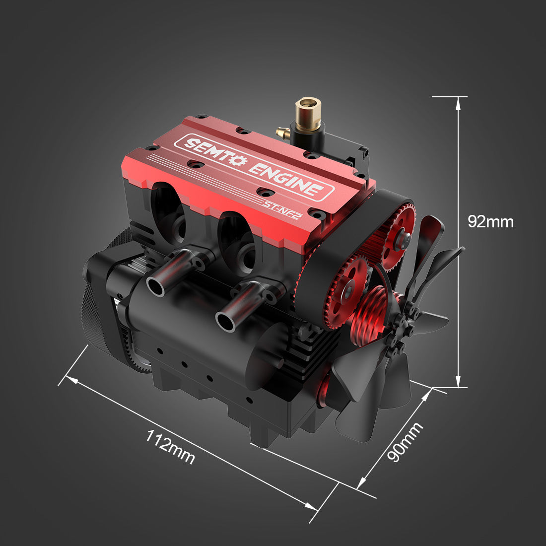 SEMTO ST-NF2 Engine 7cc SOHC Inline 2 Cylinders 4 Stroke Air Cooled Nitro Engine Model Kit - Build Your Own Engine that Works - Image 3