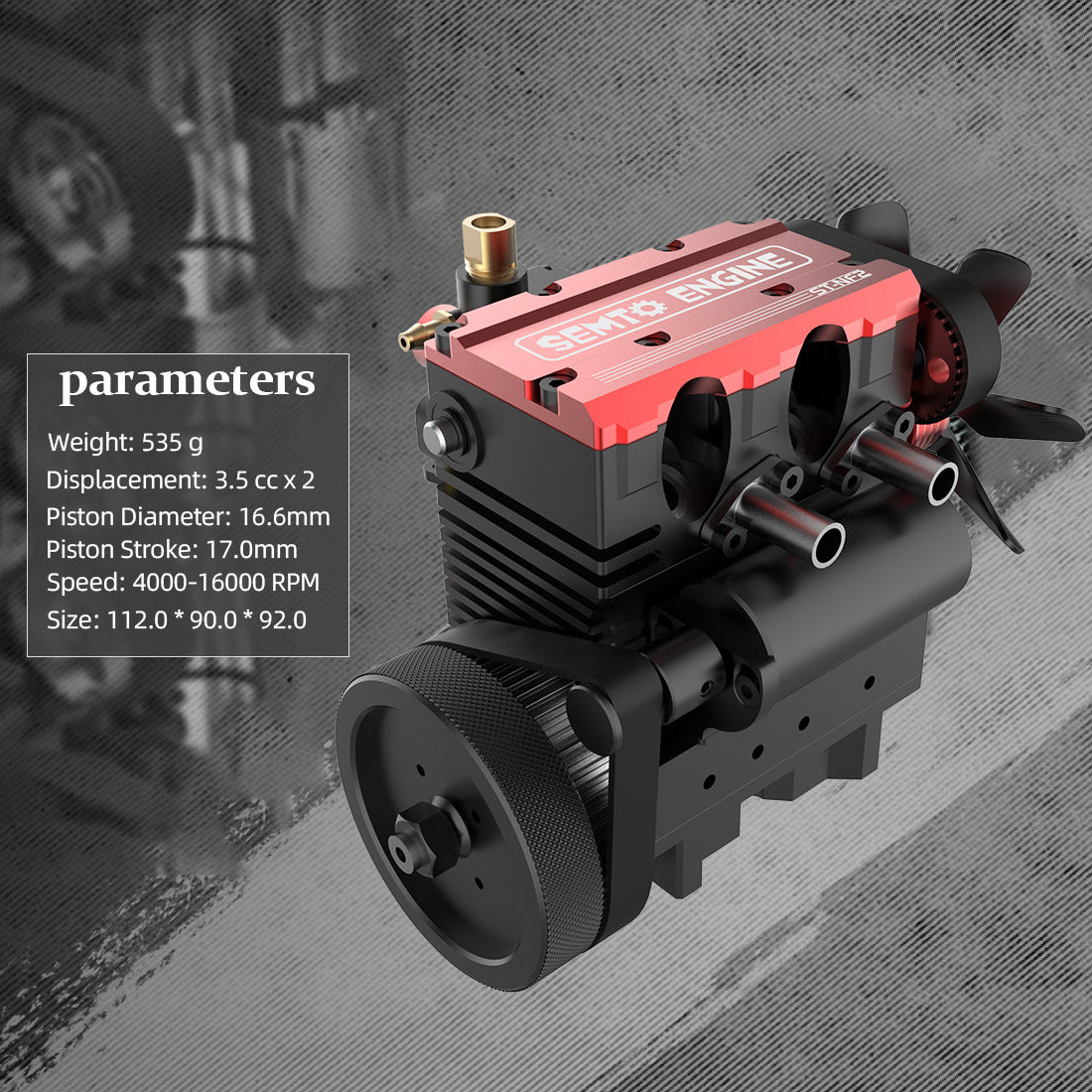 SEMTO ST-NF2 Engine 7cc SOHC Inline 2 Cylinders 4 Stroke Air Cooled Nitro Engine Model Kit - Build Your Own Engine that Works - Image 5