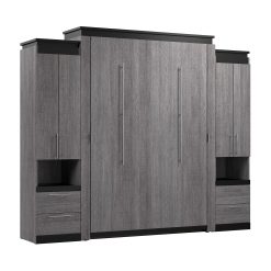 Alternative view of Bestar Orion Queen Murphy Bed with Storage Cabinets