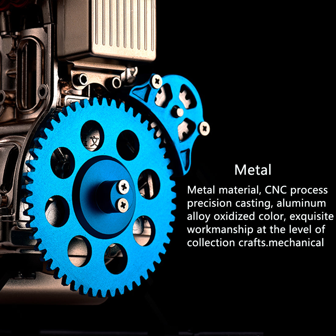 TECHING L4 Engine Model Kit that Works - Build Your Own Engine - Full Metal 4 Cylinder Car Engine Kit Car Engine Model - Image 5