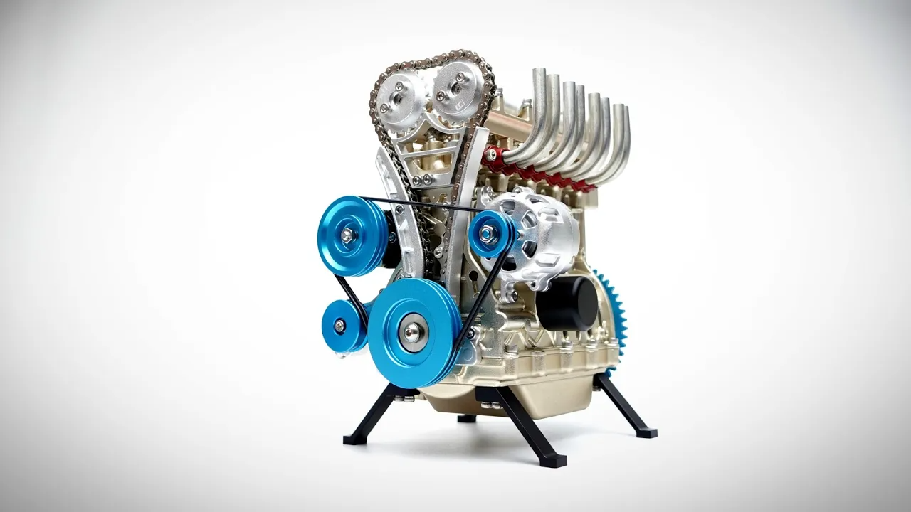 TECHING L4 Engine Model Kit that Works - Build Your Own Engine - Full Metal 4 Cylinder Car Engine Kit Car Engine Model - Image 2