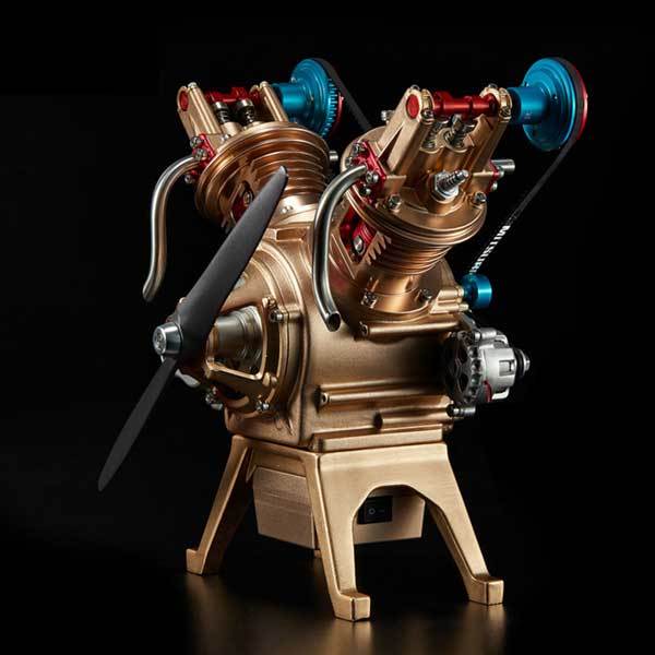 V2 Car Engine Assembly Kit Full Metal VTwin 2 Cylinder Engine Build Kit Gift for Collection - Image 6