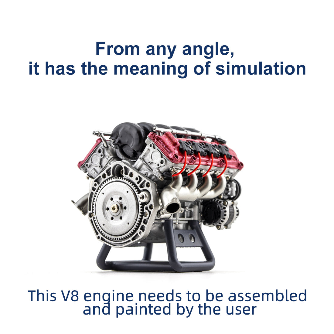 V8 Engine Model Kit that Works - Build Your Own V8 Engine - Paint Your Own V8 Engine -MAD RC V8 Engine for Capra VS4-10 Pro - Image 3