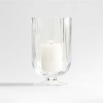 Fluted Glass Hurricane Candle Holder