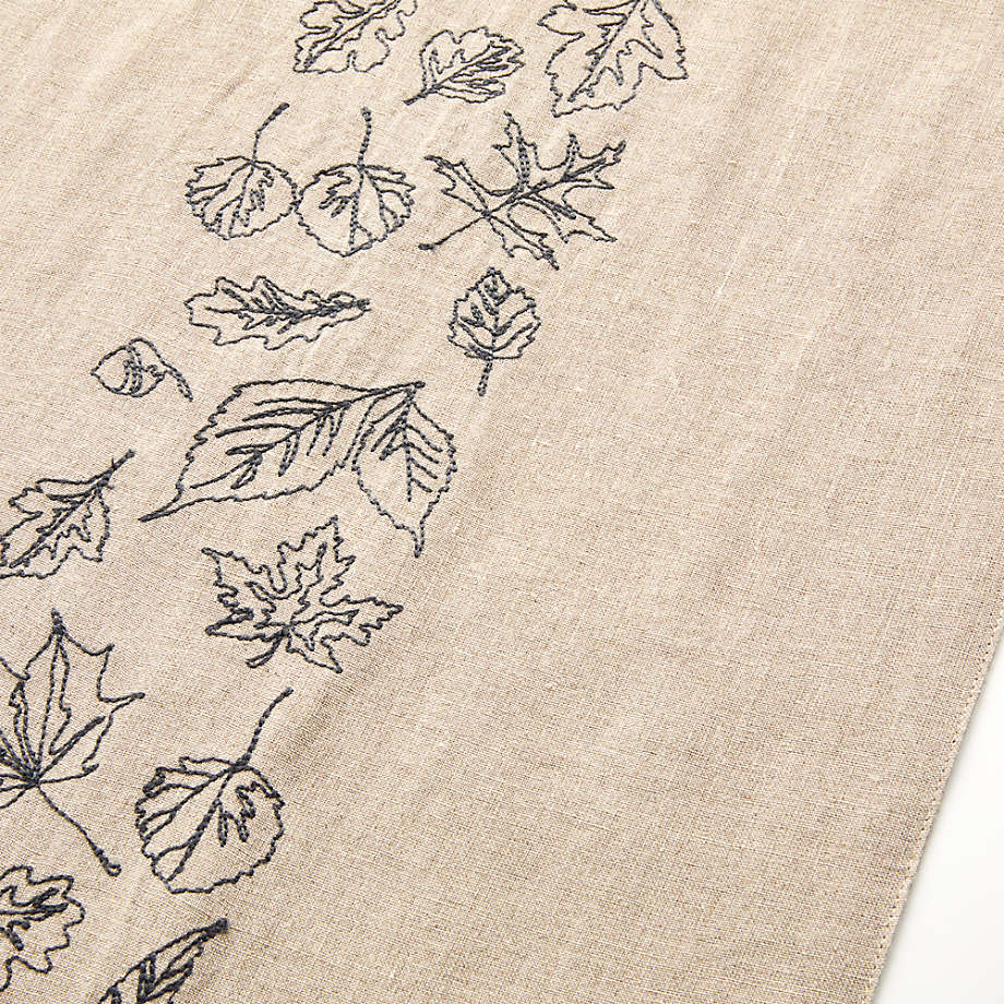 Fall Leaf Embroidered Table Runner 90" - Image 2