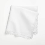 White Cotton Fringe Napkin