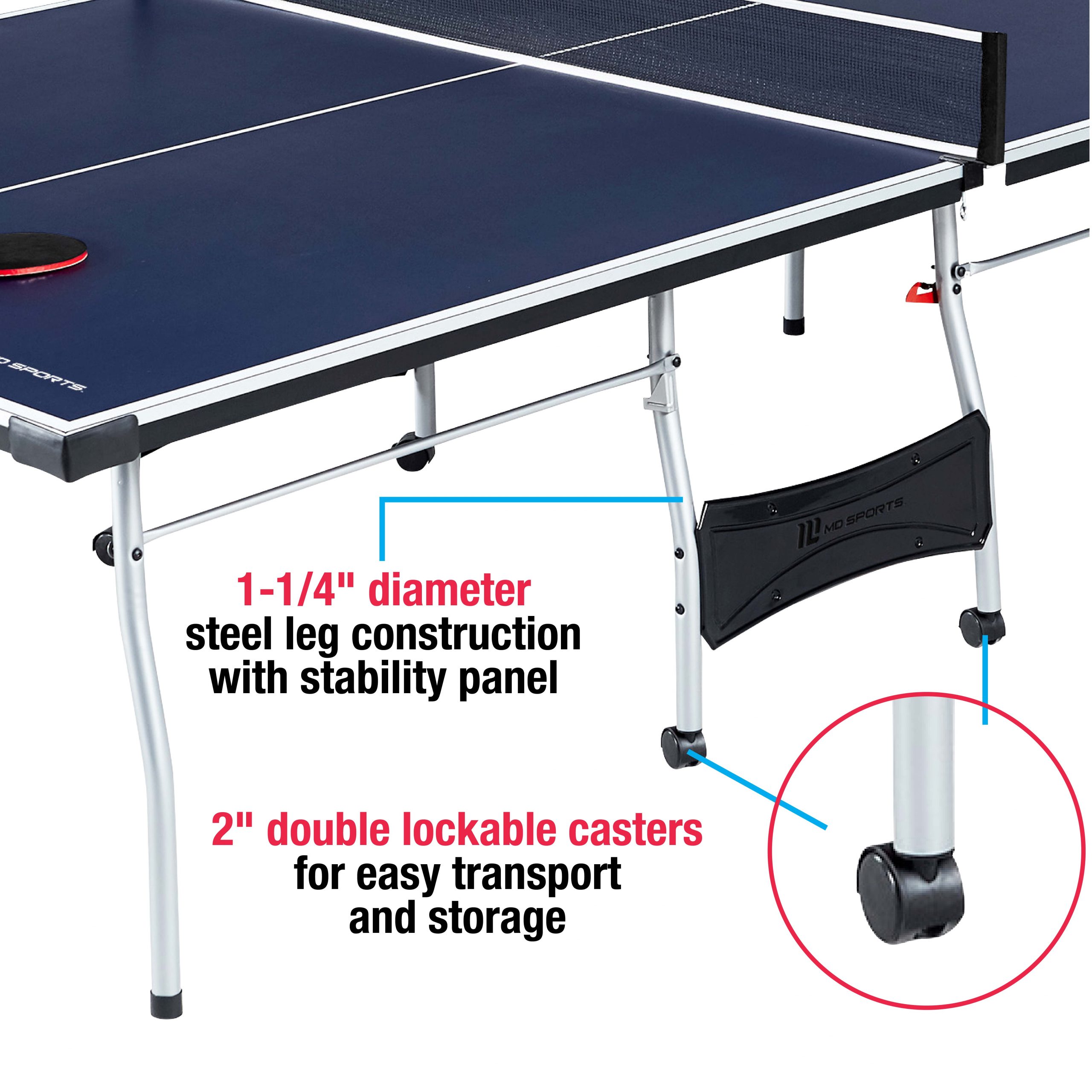 MD Sports Official Size 15 mm 4 Piece Indoor Table Tennis, Accessories Included - Image 4