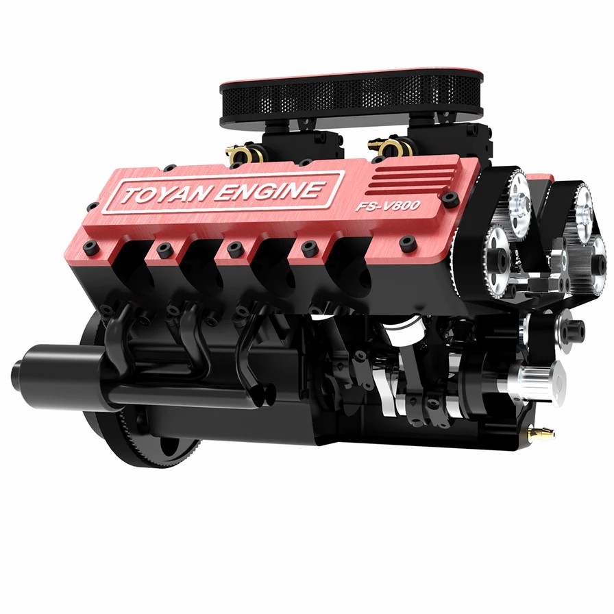 V8 Engine FS-V800 28cc Nitro Engine – Build Your Own V8 Engine – V8 Engine Model Kit That Works - Image 3