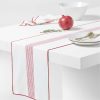 Red-Striped Organic Cotton Table Runner 90"