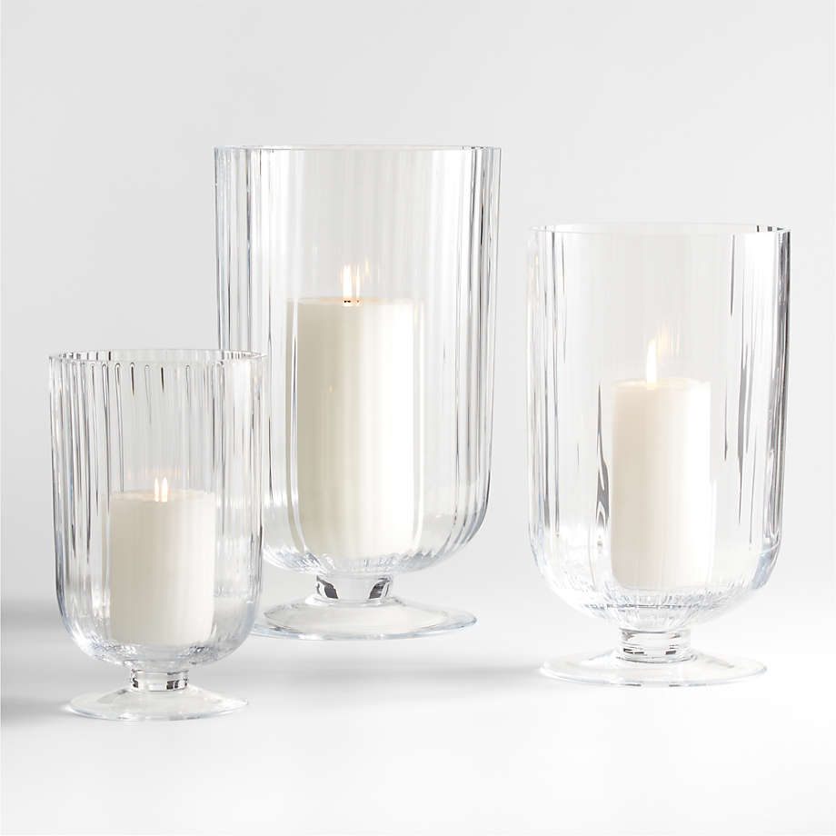 Fluted Glass Hurricane Candle Holder - Image 2